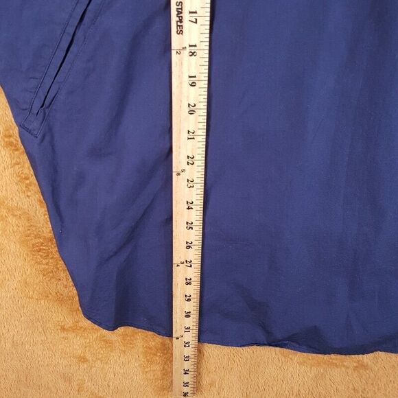 PEOPLE TREE Womens Top Medium Blue 1/4 Button Pullover Collared Tunic Organic - Picture 7 of 8